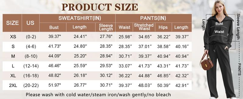 OFEEFAN Lounge Sets For Women 2025 Half Zip Sweatshirt And Wide Leg Sweatpant 2 Pie   ce Outfits Sweatsuit Tracksuit blackfriday Fashion Enthusiast  Casual Outing