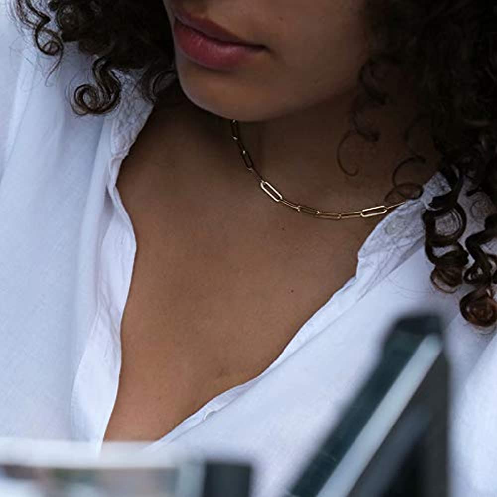 Layered Hexagon Letter Necklaces Paperclip Necklace Set for Women man Collier Chain Choker Initials Pendant Couple Jewelry Gifts