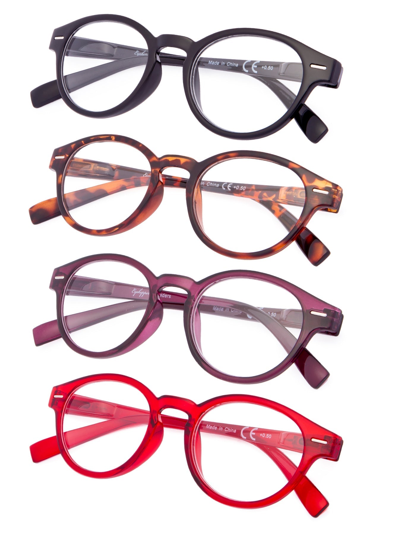 4 Pack Oval Reading Glasses Retro Readers