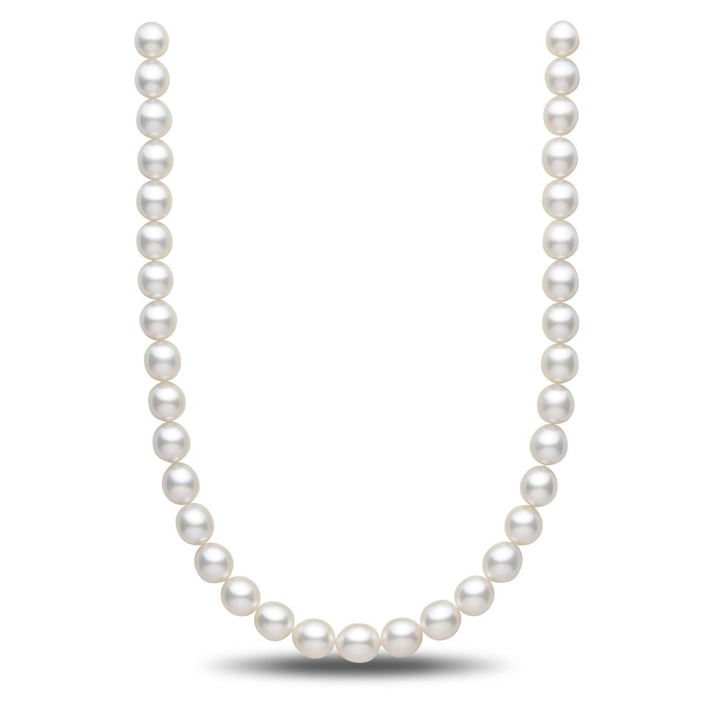 10.0-11.95 mm AAA White South Sea Oval Pearl Necklace-GeekSEO