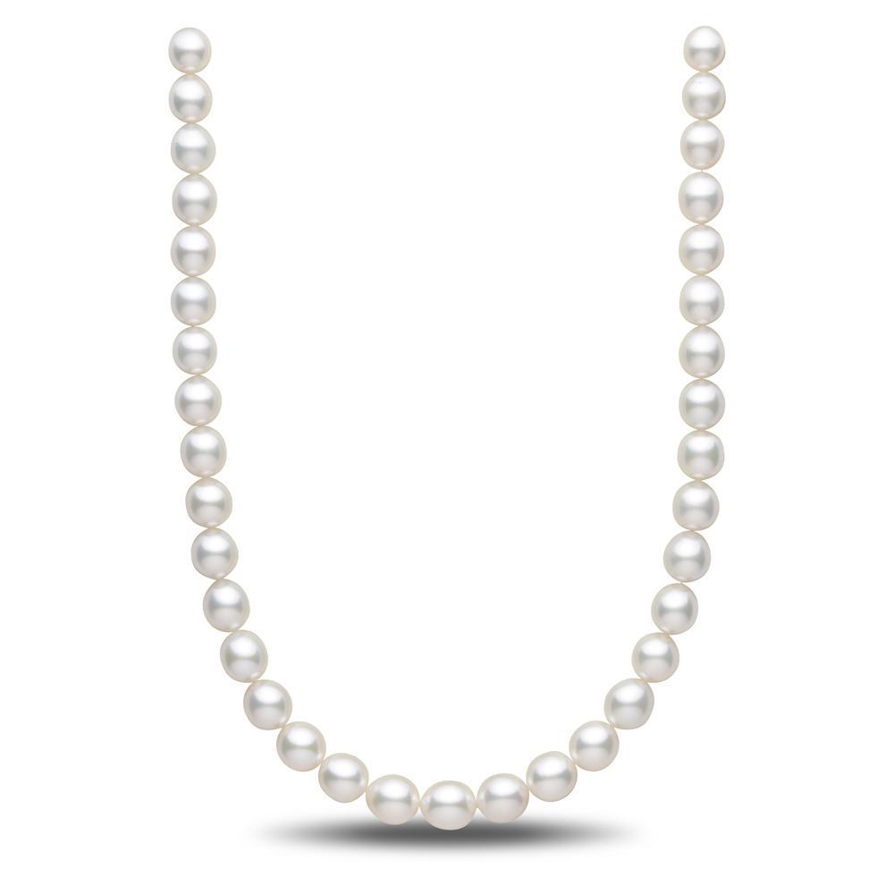 10.0-11.95 mm AAA White South Sea Oval Pearl Necklace-GeekSEO