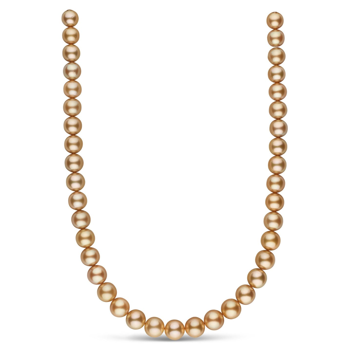 10.0-11.9 mm AA+/AAA Golden South Sea Round Pearl Necklace