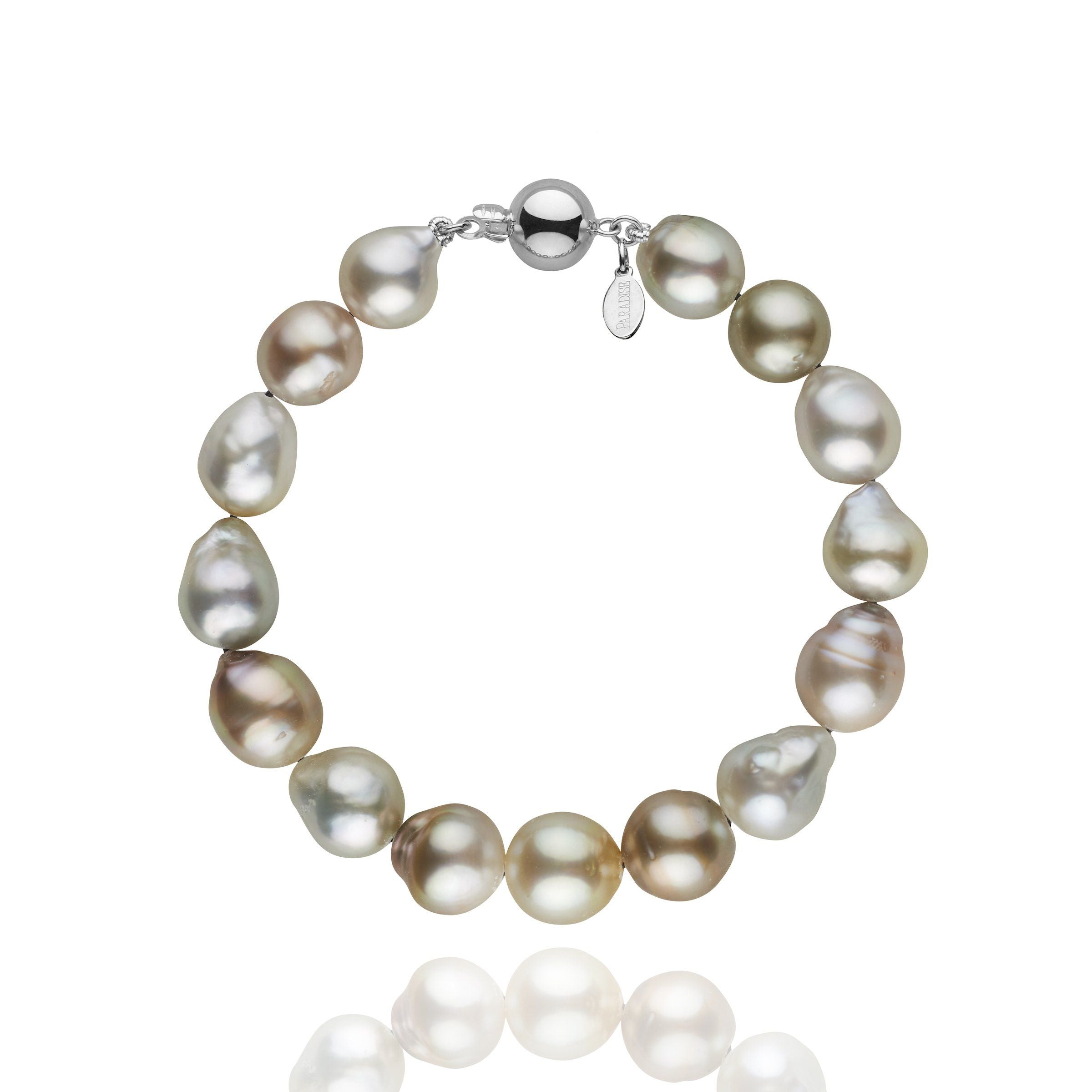 10.6-11.7 mm Pastel Multicolor Fijian Baroque Pearl Bracelet