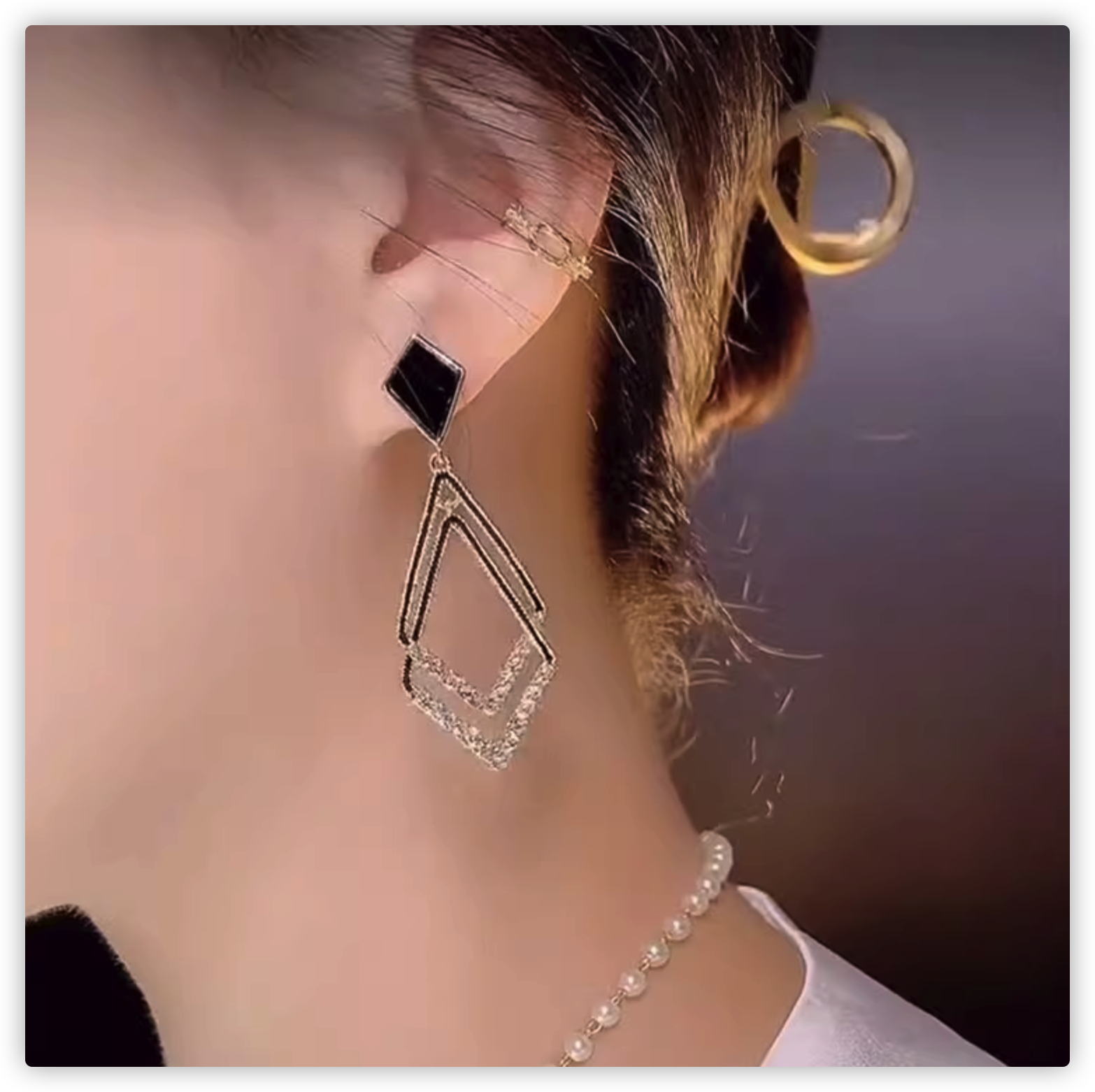 Temperament long sparkling diamond earrings 2023