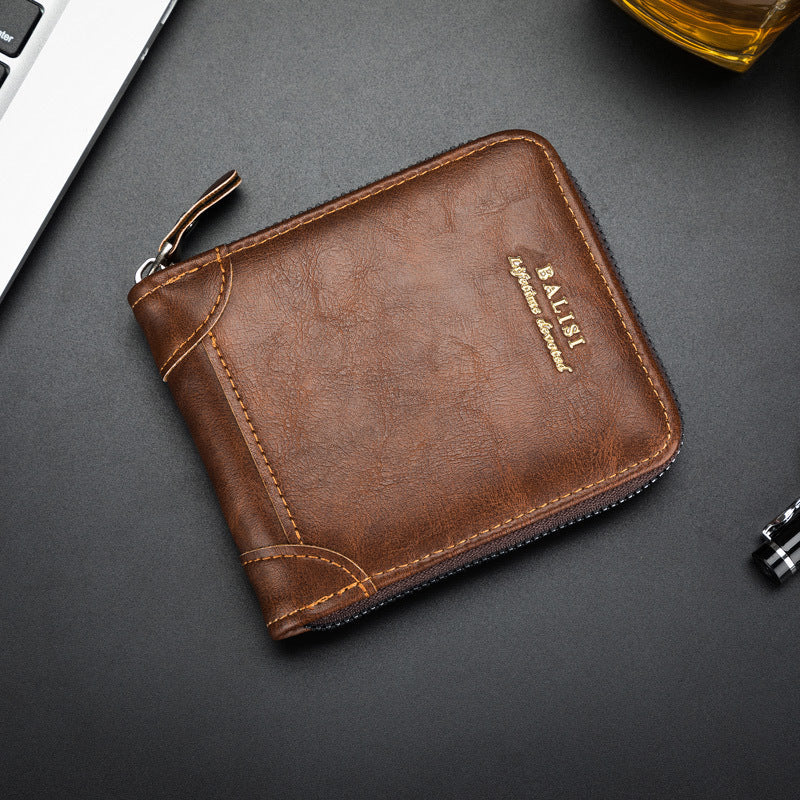 Vintage Brown Leather Credit Business Card Holders Men Wallets mySite