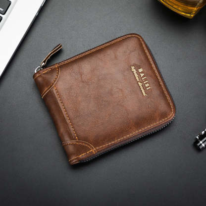 Vintage Brown Leather Credit Business Card Holders Men Wallets mySite