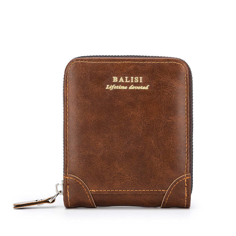 Vintage Brown Leather Credit Business Card Holders Men Wallets mySite