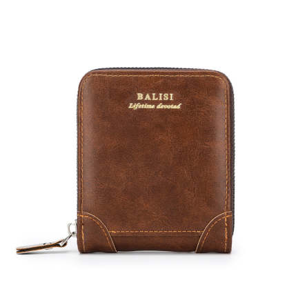 Vintage Brown Leather Credit Business Card Holders Men Wallets mySite