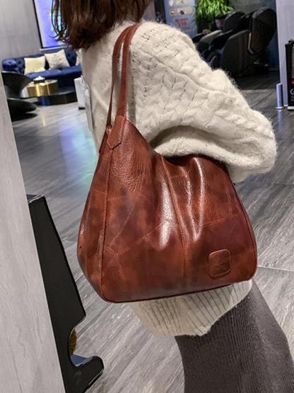 Women's Retro Soft Leather High Capacity Shoulder Bag mySite
