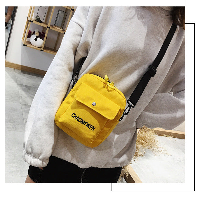 Ladies Canvas Letter Crossbody Bag mySite