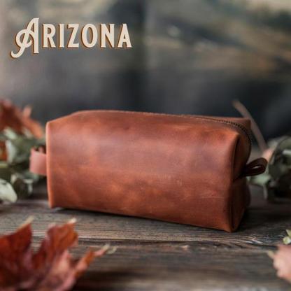 Ladies Vintage Vegetable Tanned Clutch, Wash Bag, Cosmetic Bag mySite