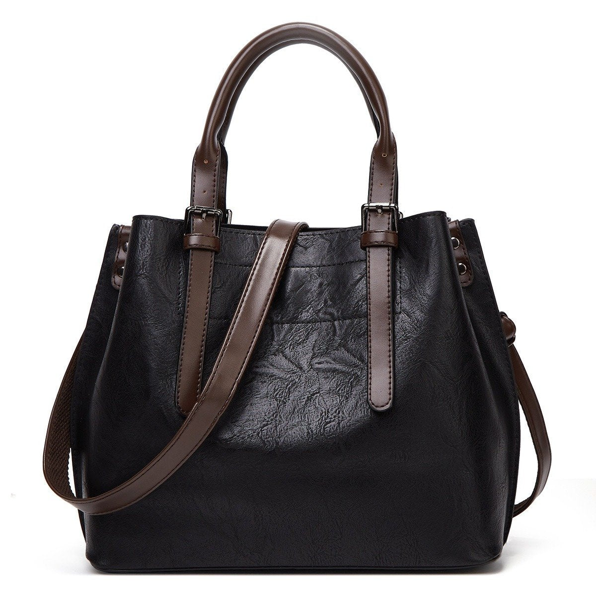 Vintage Crossbody One Shoulder Large Capacity Tote Leather Bag mySite
