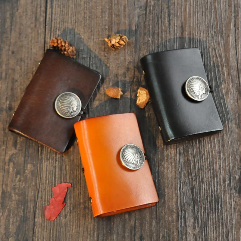 Original leather small card bag, retro vegetable tanned leather Indian head multi-card bag mySite