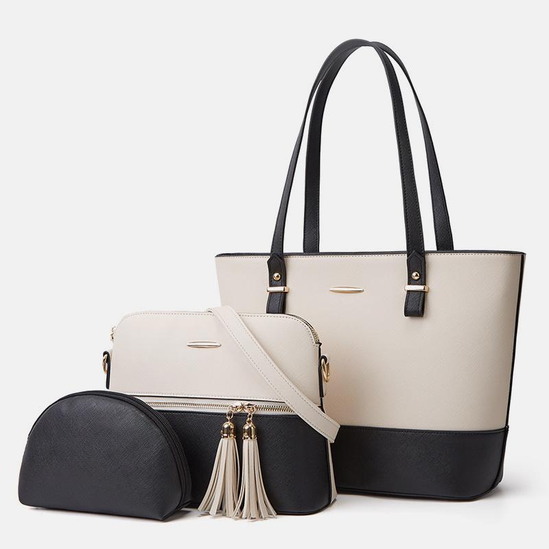 3PCS Retro Large Capacity Handbag Tote Bag Set mySite