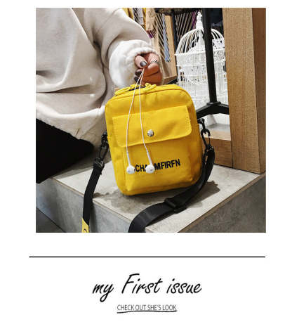 Ladies Canvas Letter Crossbody Bag mySite