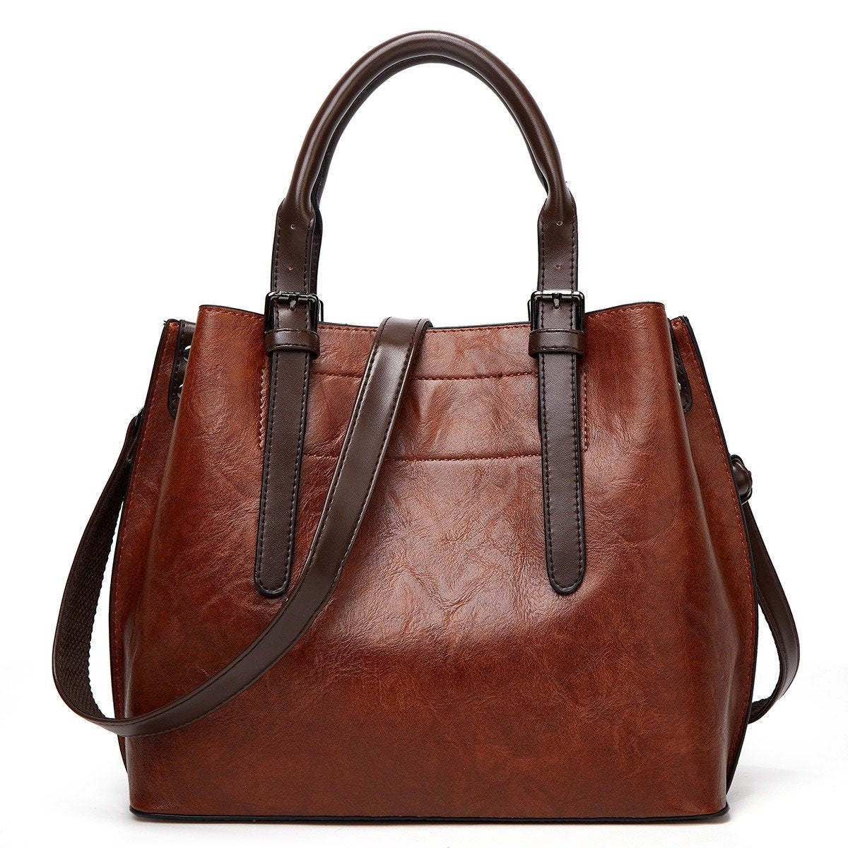 Vintage Crossbody One Shoulder Large Capacity Tote Leather Bag mySite