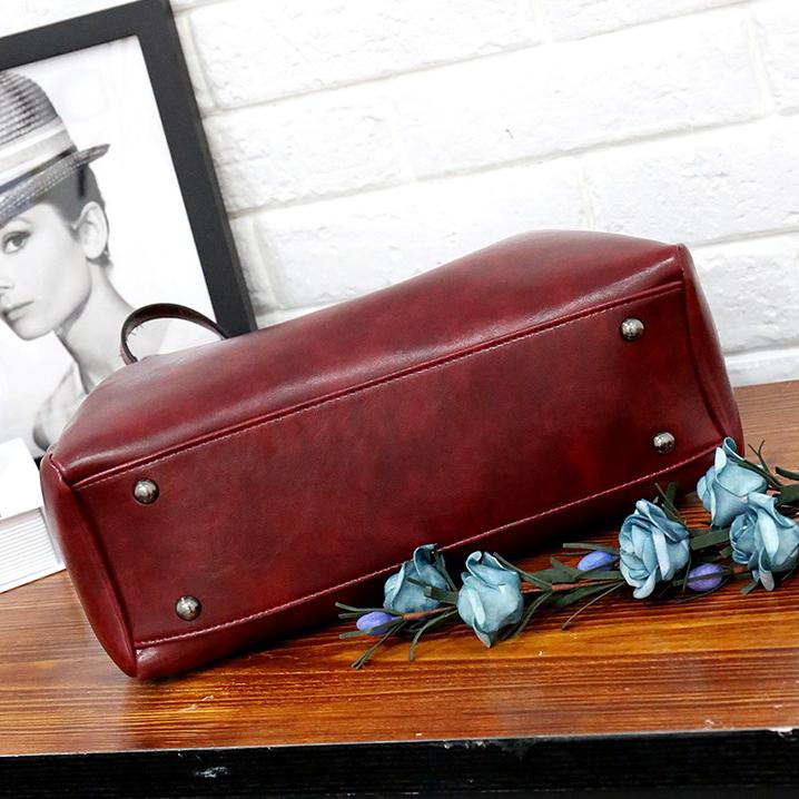 Ladies retro four-piece large-capacity Picture-mother bag, solid color handbag, one-shoulder diagonal bag mySite