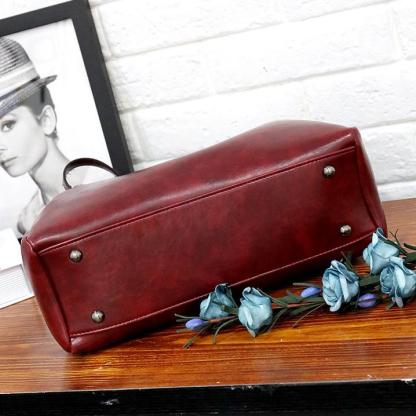 Ladies retro four-piece large-capacity Picture-mother bag, solid color handbag, one-shoulder diagonal bag mySite