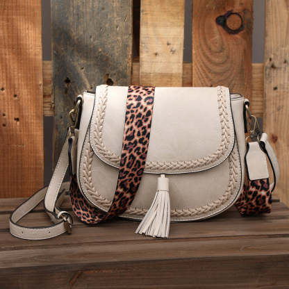 Hand woven Vintage saddle tassel messenger bag mySite