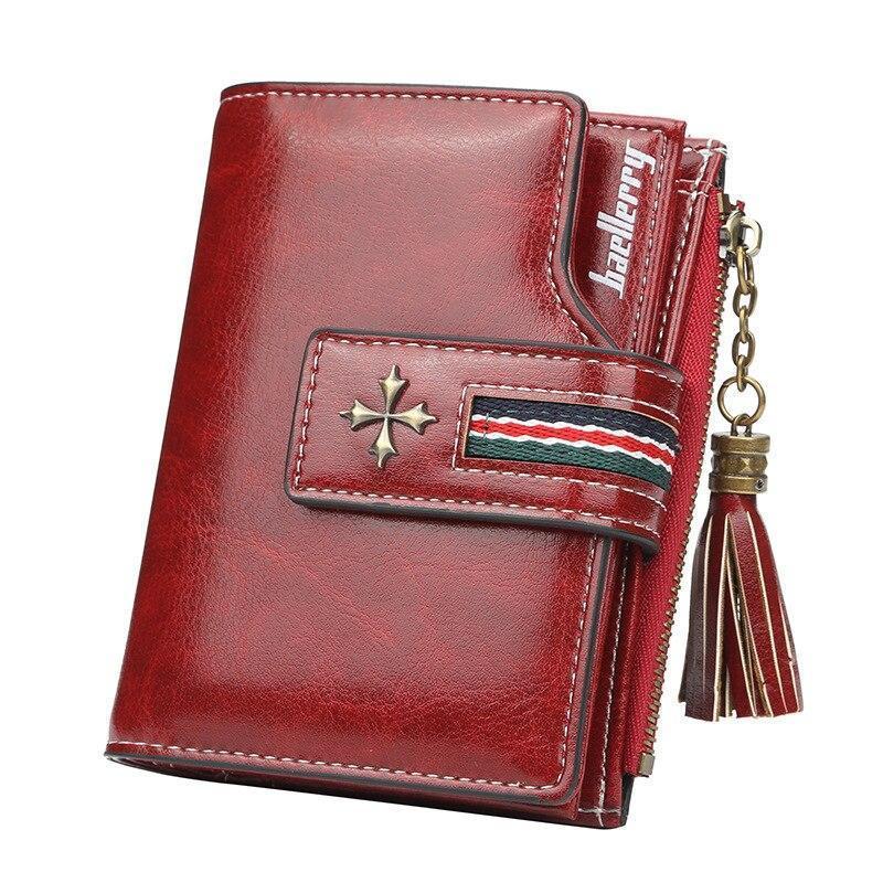 Women Oil Wax Leather Small Wallet mySite