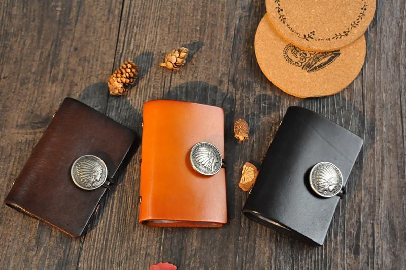 Original leather small card bag, retro vegetable tanned leather Indian head multi-card bag mySite
