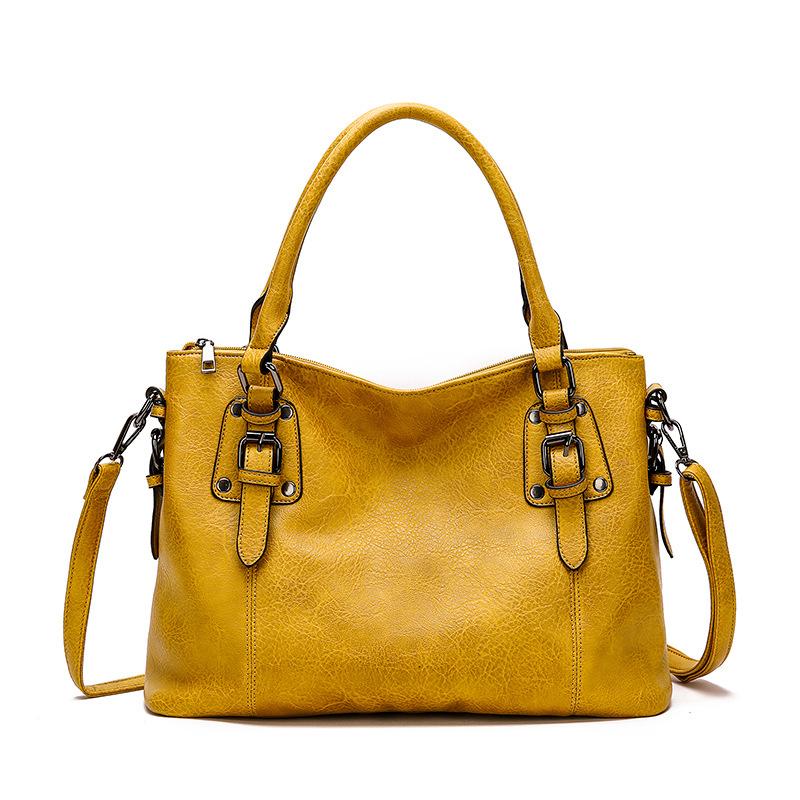 Retro simple shoulder bag large capacity texture handbag mySite