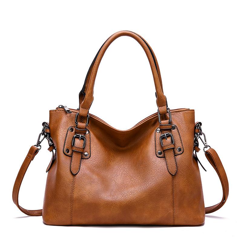 Retro simple shoulder bag large capacity texture handbag mySite