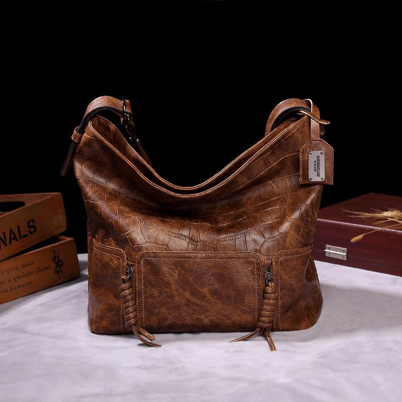 Vintage brand style single shoulder cross-arm capacity women's bag mySite
