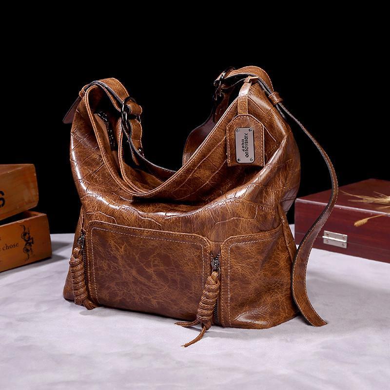 Vintage brand style single shoulder cross-arm capacity women's bag mySite
