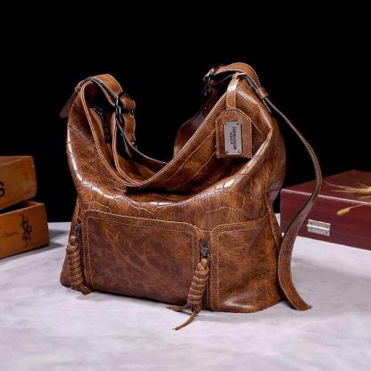 Vintage brand style single shoulder cross-arm capacity women's bag mySite