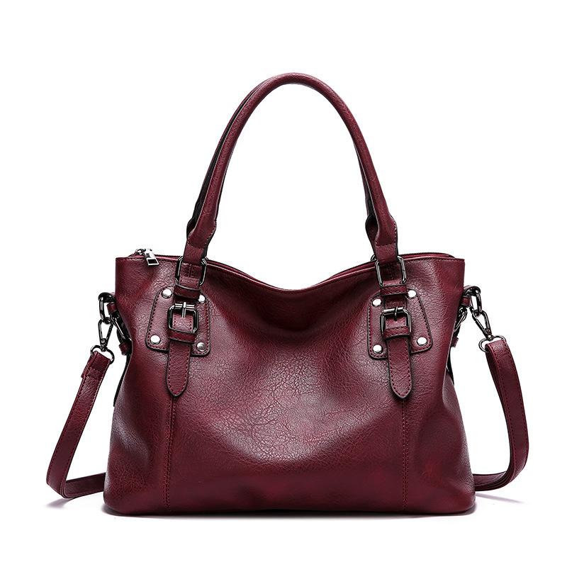 Retro simple shoulder bag large capacity texture handbag mySite