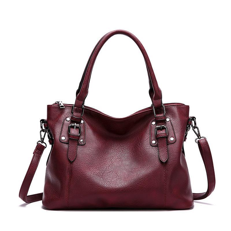 Retro simple shoulder bag large capacity texture handbag mySite