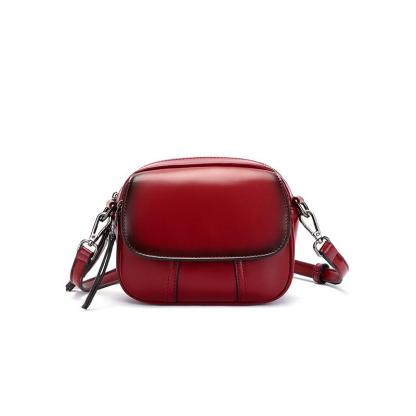 Leather retro single shoulder diagonal bag small square bag mySite