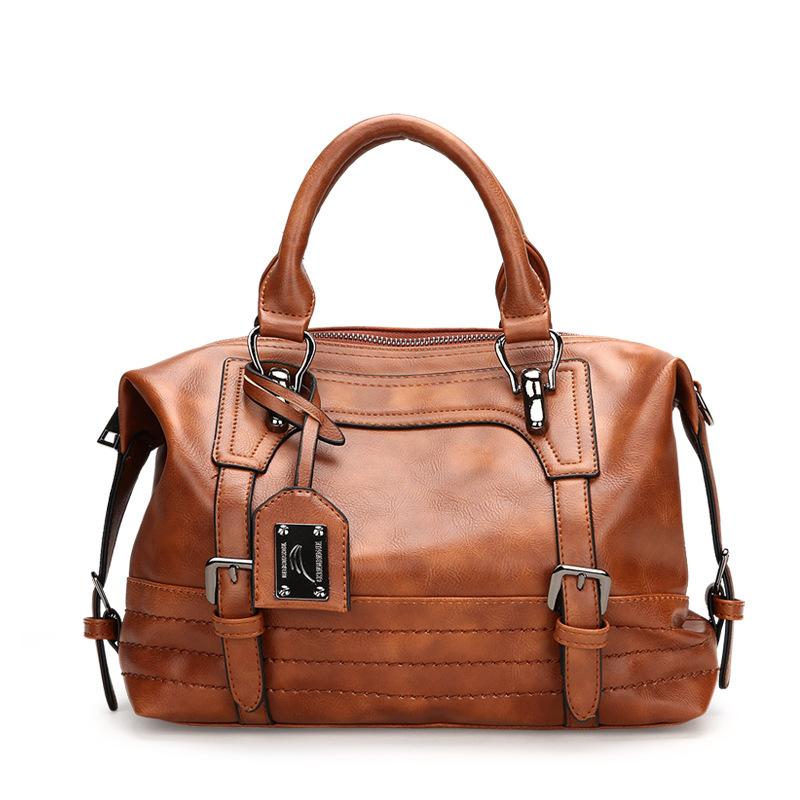 Handbag women's soft face solid color single shoulder diagonal large bag mySite