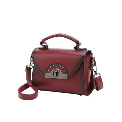 Retro oblique span oil wax cow leather one shoulder handbag mySite