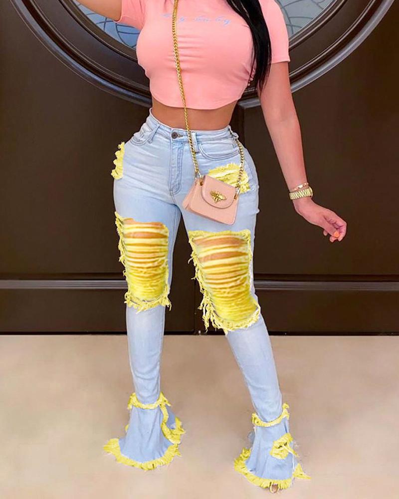 import Ruffled Jeans