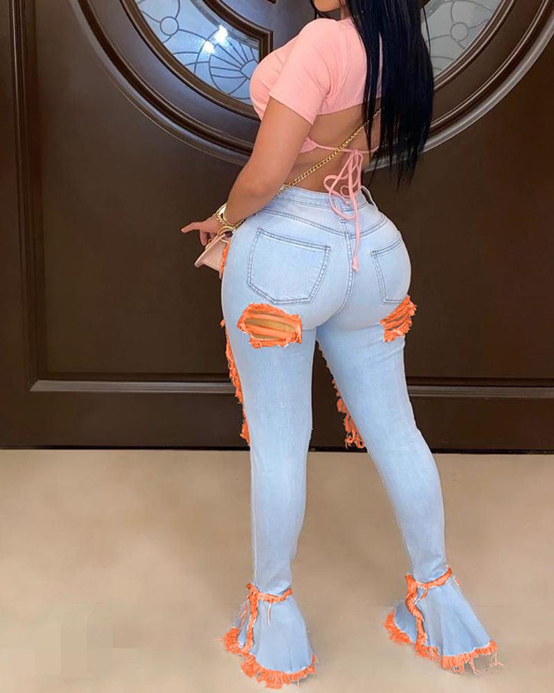 import Ruffled Jeans