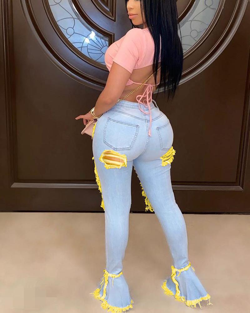 import Ruffled Jeans