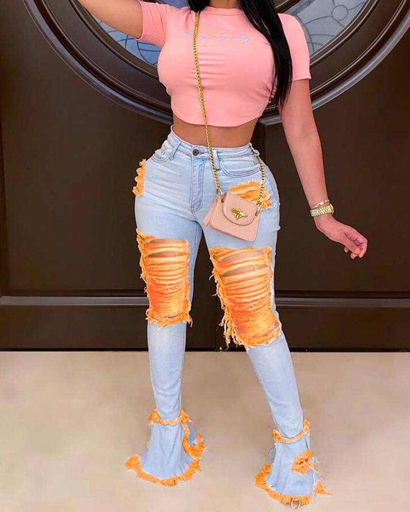 import Ruffled Jeans
