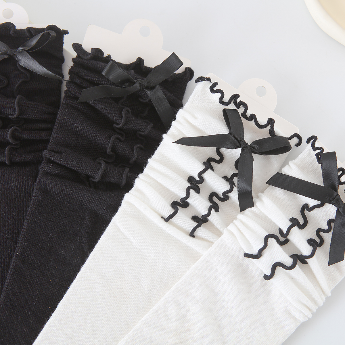 Toddler Girl Bow Lace Design Knee-High Stockings Wholesale