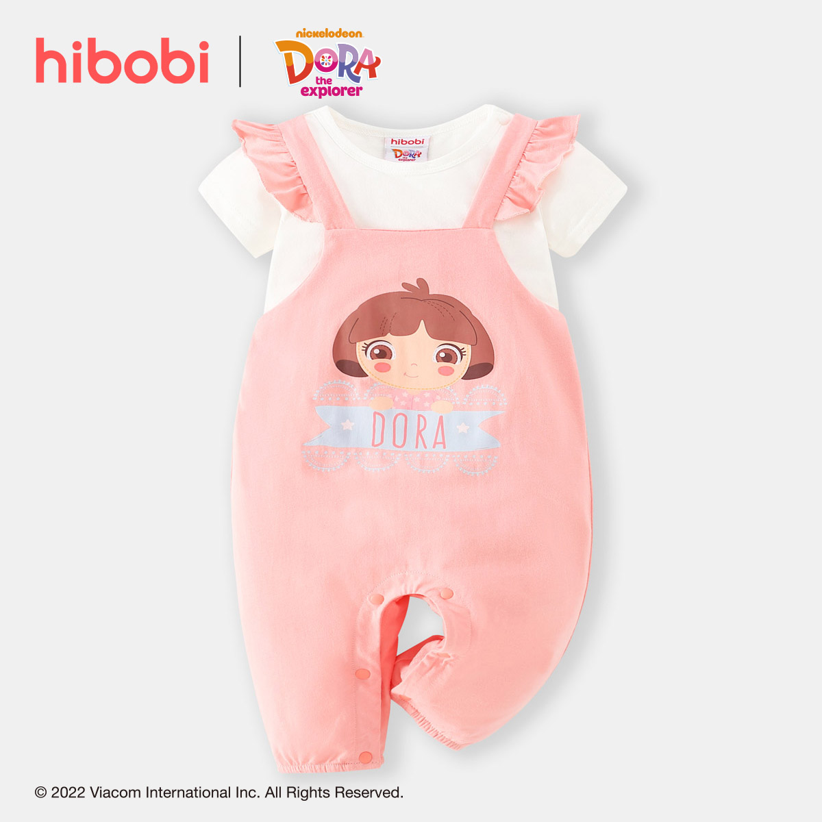 模拟bug，限时促销商品1，原价19.99，限时促销价10.99；hibobi ×Dora Girl Baby Pink Strappy Trousers & white T-shirt Set Wholesale