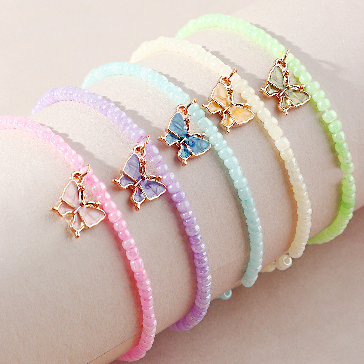 function3-Toddler Girl 5-Piece Colorful Bowknot Bracelet Wholesale