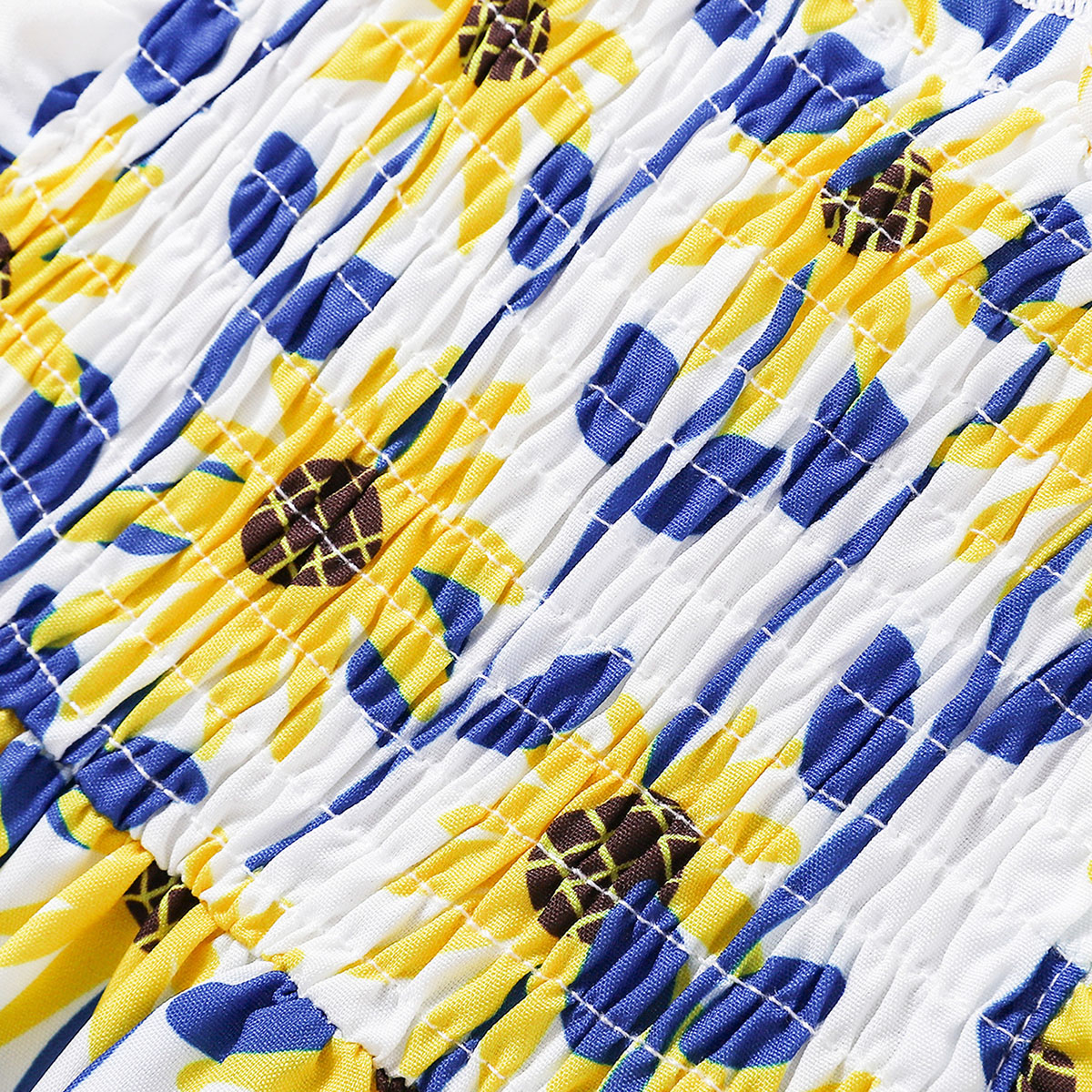 Baby Girl Ruffle-sleeve Smocking Floral Print Dress Wholesale