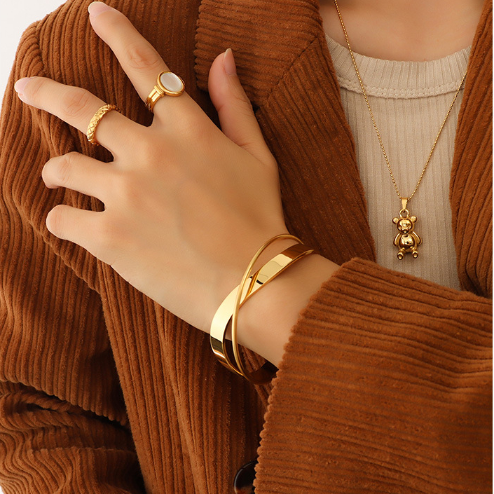 【限时】商品19-Modern Fashion Crossing Cuff Bracelet