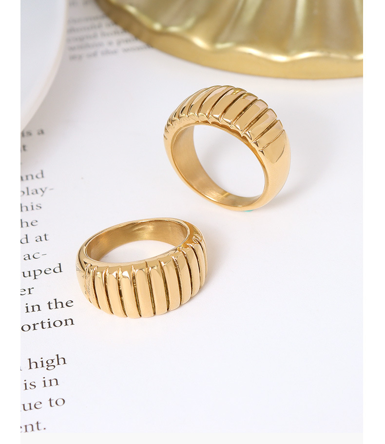 【6个款式,限时促销价一样比售价高】Croissant Texture Ring